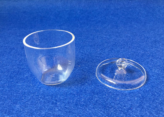 Cadinho do vidro de quartzo transparente com os vários volumes da tampa opcionais fornecedor